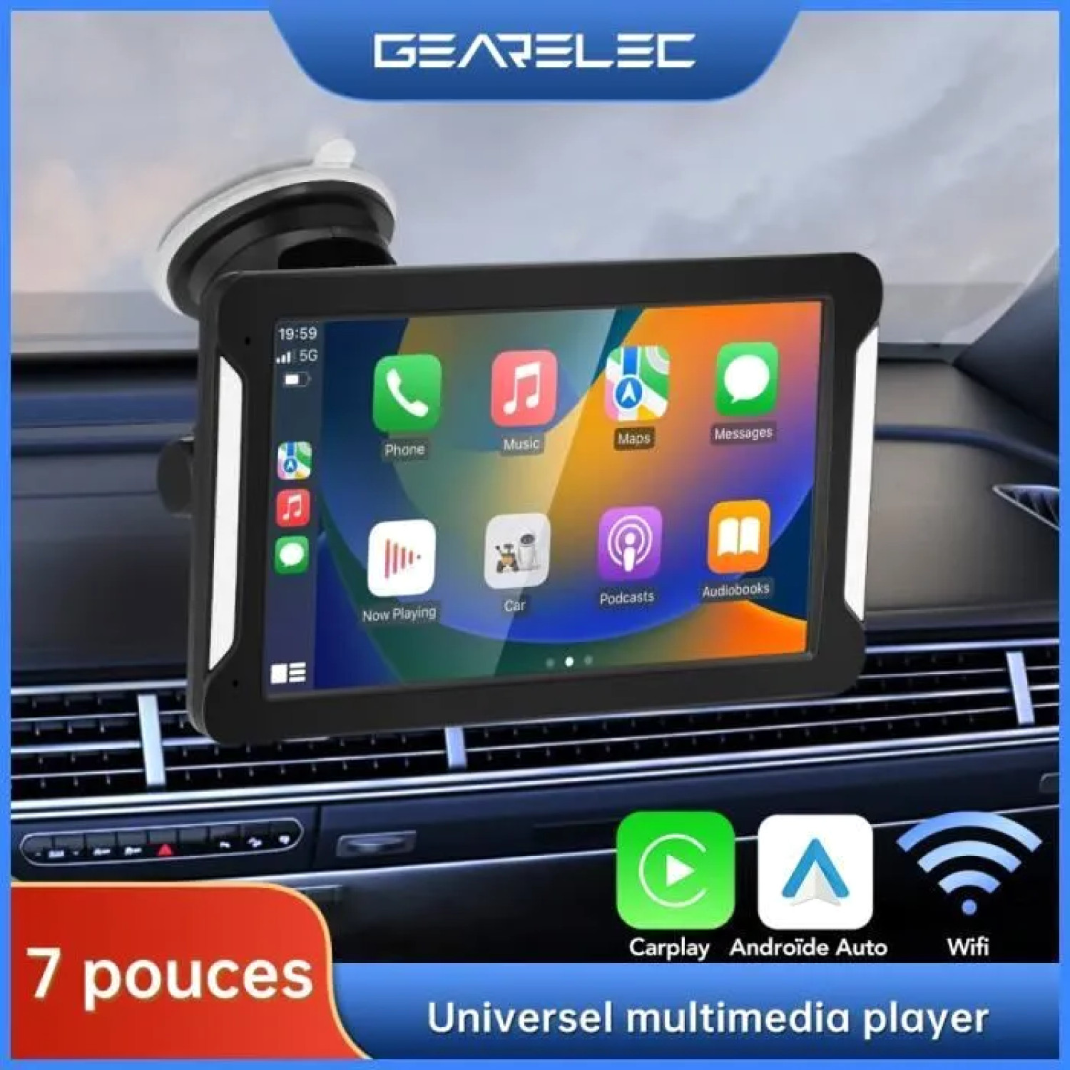 Autoradio portable CarPlay 7 pouces GEARELEC pour voyager connecté et sans câble