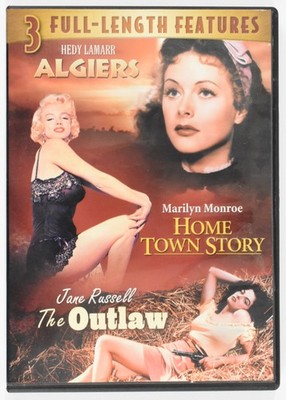 3 Full-Length Features Algiers/Home Town Story/The Outlaw (DVD) Marilyn Monroe