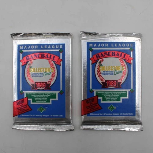 (2) 1989 Upper Deck Baseball Low Series Sealed Pack Lot Griffey RC DX053