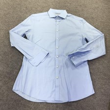 Charles Tyrwhitt Dress Shirt Mens 16 34/35 Blue Extra Slim Non Iron Long Sleeve
