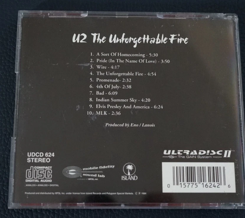 U2 - THE UNFORGETTABLE FIRE - Original Master Recording - MFSL - Ultradisc - Image 2 of 4