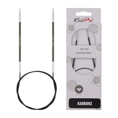 KnitPro Karbonz Fixed Circular Needle 40''(100cm) | US Size 1.5 (2.5mm)