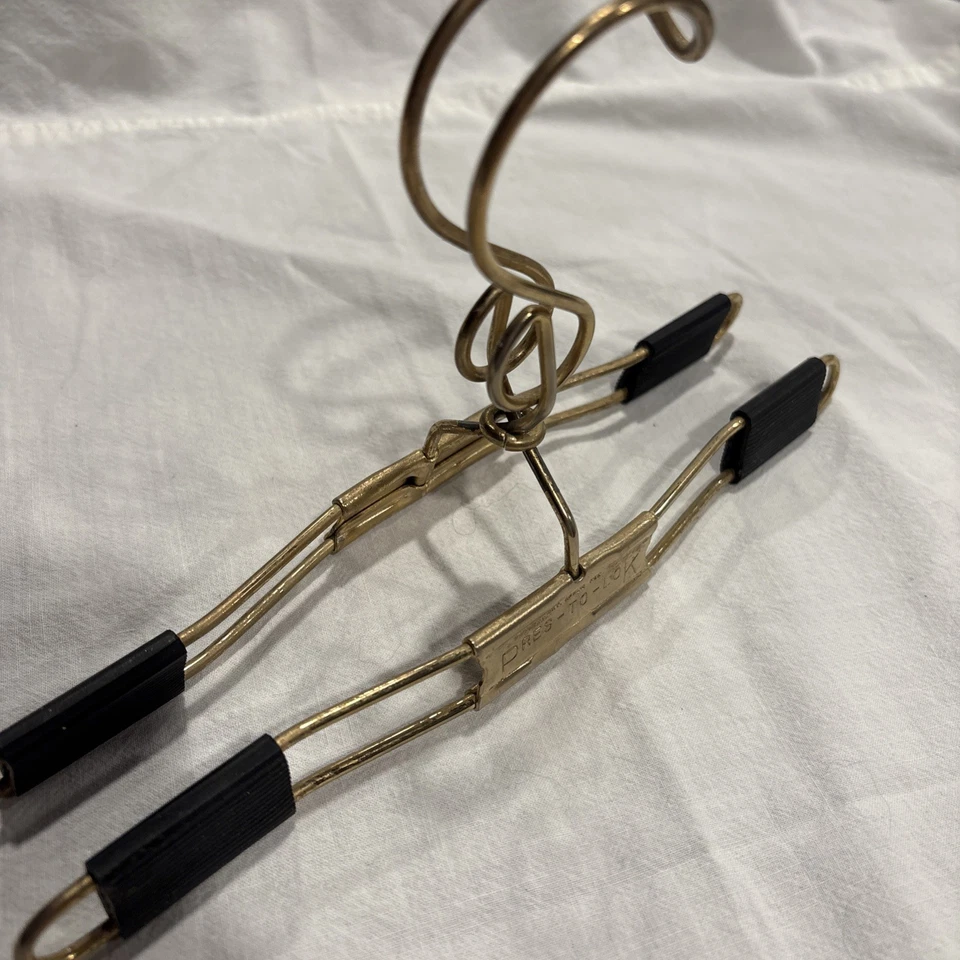 Perchas para pantalones/falda doradas y negras Pres-To-Lok de colección raras Foto 3 de 4