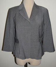 New Talbots Blazer 10P Gray Wool Blend 3/4 Sleeve Lined Button Jacket 10 Petite