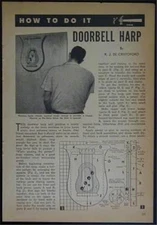 DOOR HARP Musical Doorbell 1957 How-To build PLANS