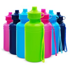 Bulk Water Sports Bottles for Kids 18 oz - 12 Pack Squeeze Reusable Plastic, ...