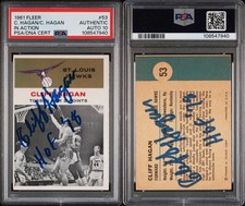 1961 Fleer In Action #53 Cliff Hagan PSA/DNA DUAL SIDED INSCRIPTION PSA 10 AUTO