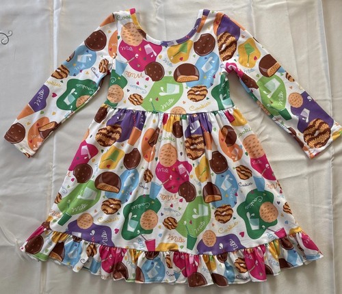Cookies Milk Girl Scouts Twirl Pearl Dress Long Sleeves Girls 6 New