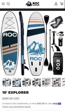 ROC Outdoors Inflatable Stand-Up Paddle Board, 10' x 32"x 6", Navy Blue SUP New
