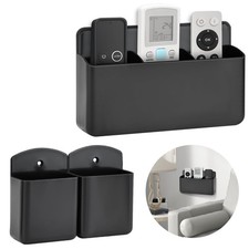 3 Pack Remote Control Holder Wall Mount, 2Pcs Small Remote Holder and 3 Slot