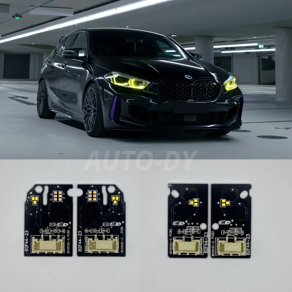 KIT LED DRL GIALLI YELLOW CSL ANGEL EYES PER BMW SERIE 1 F40 2019-2024 - Immagine 2 di 3