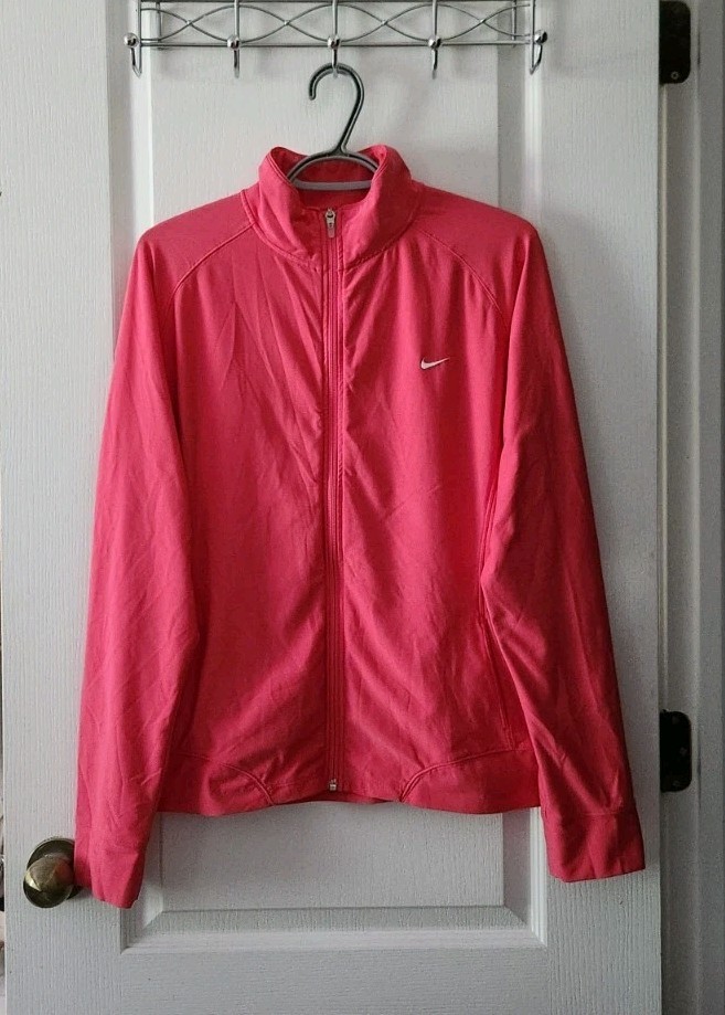 SACAI X NIKE Giacca donna Nike Dri Fit rosa full zip tasche logo elasticizzato allenamento taglia XL