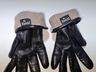 Roeckl Damen Echtleder Handschuhe mit Lammwoll Fütterung Akzente Black Gr. S-M - Bild 1 von 4