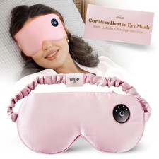 Silk Cordless Heated Eye Mask for Dry Eyes - Heating Warm Electric Mask Hot M...