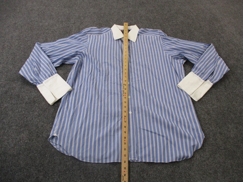 Camisa vintage Turnbull Asser para hombre 17,5 44 rayas negocios clásico puño francés Foto 3 de 4