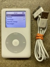 iPod Classic 4a generazione 30GB 40GB 60GB 128GB 256GB Bianco batteria nuova testata