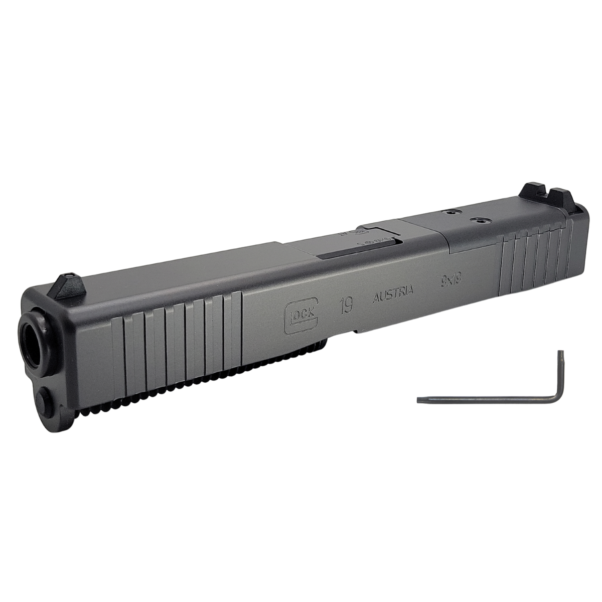 GLOCK 19 MOS GEN3 Slide nDLC Factory OEM Complete Barrel Recoil