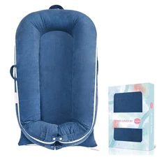 Corduroy Baby Lounger Cover for Dockatot Deluxe + | 100% Cotton Blue 