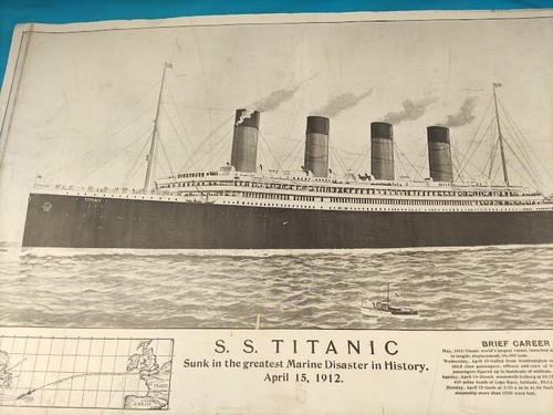 White Star Line TITANIC Ship Vintage large print poster Tichnor Brothers 1912