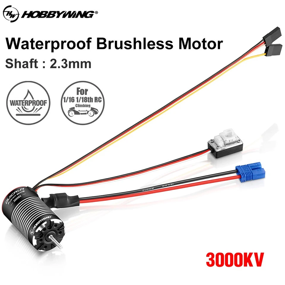 HobbyWing QUICRUN Mini16 3000KV Brushless 2in1 Motor F 1/16 1/18 RC Crawler Car