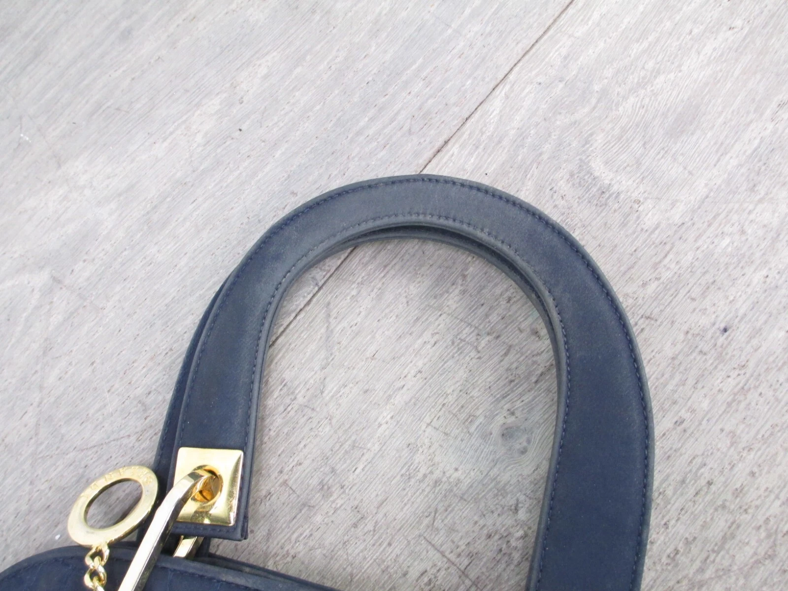 Borsa a tracolla Valentino Orlandi Nay blu con manico trapuntato