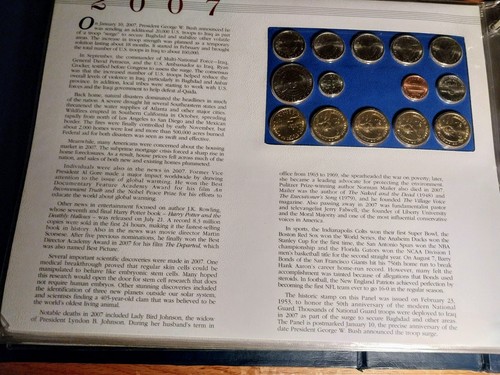 2007 P + D Mint Set's Proof Like Unc 28 Coins + 4 Postal Commemorative Stamps - Picture 9 of 10