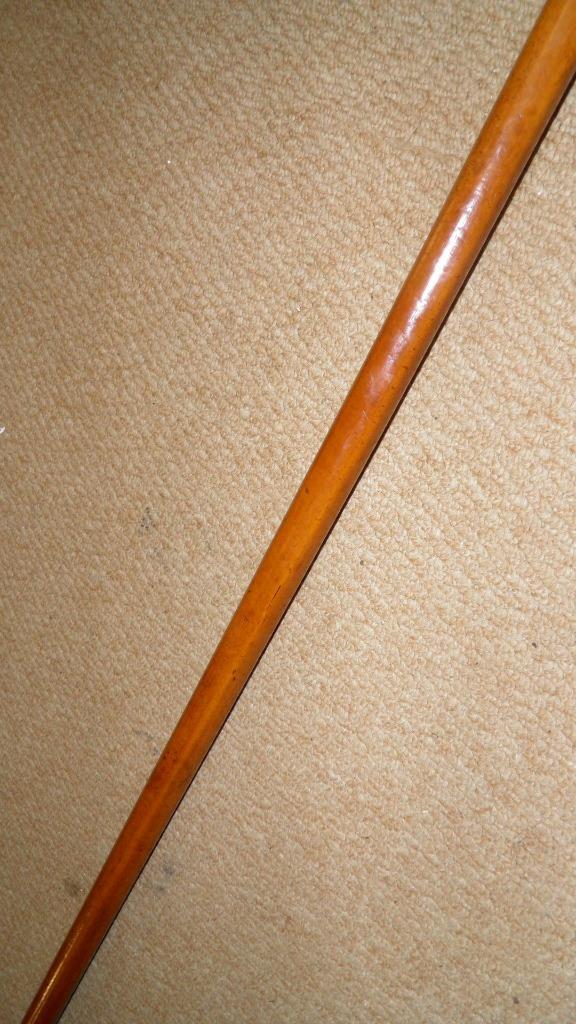 Antique Walking Stick / Cane Mahogany Pommel Top & Silver Collar eBay
