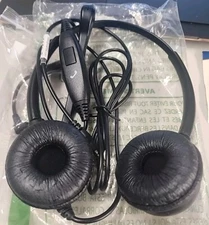 Wantek 602F Wired Headset w/ 2.5mm Adapter & Mic, Over-Ear, Black, Used