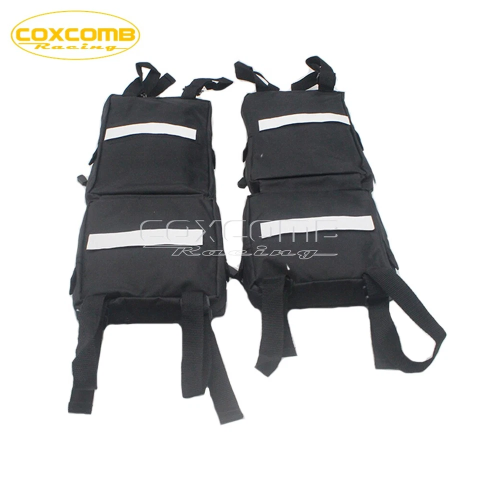 Paquete de 2 bolsas de equipaje negras para guardabarros almacenamiento de carga bolsa de equipaje para UTV ATV vehículo de 4 ruedas Foto 4 de 4