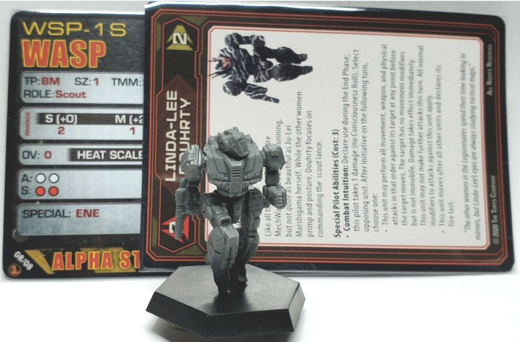Battletech Wasp Mech + Pilot Cards Battle Lance IS Kickstarter Catalyst Veritech