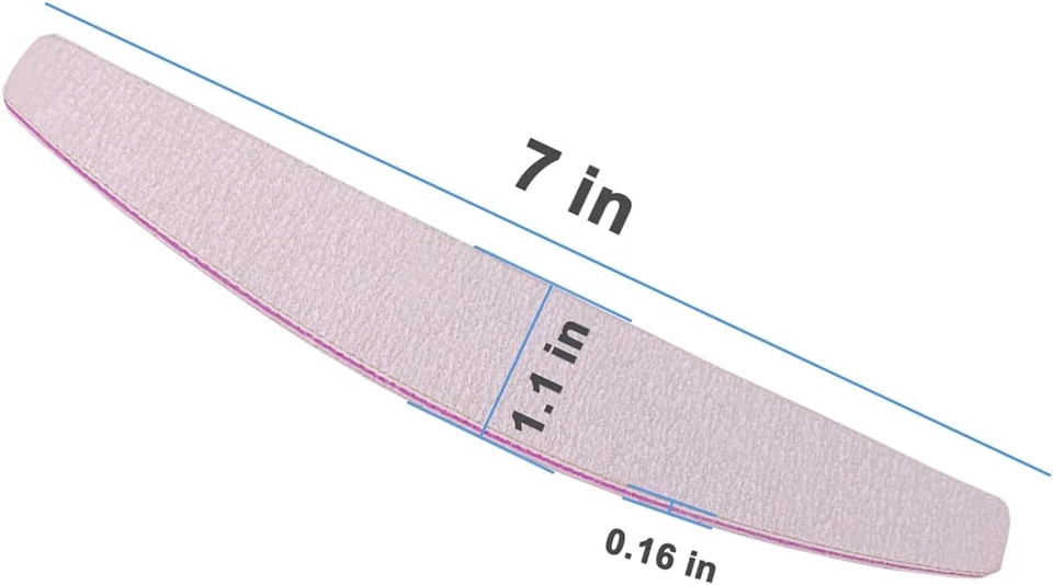 100 piezas limas de uñas 100/180 grano lijado doble cara tampón manicura lima acrílica Foto 2 de 4