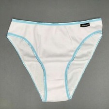 DIADORA intimo donna slip puro cotone bianco con bordo colorato taglia L nuovo