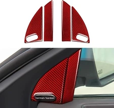 Red Real Carbon Fiber Inner Door A Pillar Panel Trim Fits 11-23 Chrysler 300