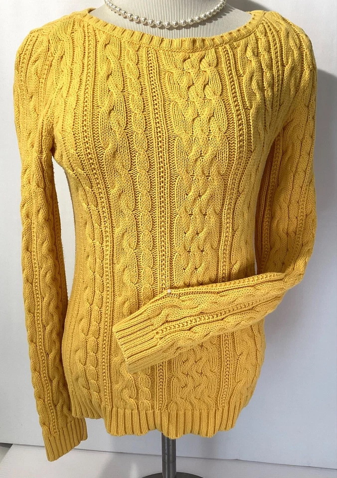 Suéter para mujer Lauren Ralph Lauren talla M color amarillo tejido mangas largas Foto 2 de 4