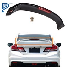 For Honda Civic 4dr 2013-15 Trunk Spoiler Wing Led Brake Light Lamp Glossy Black For Honda Civic 4dr 2013-15 Trunk Spoiler Wing Led Brake Light Lamp Glossy Black