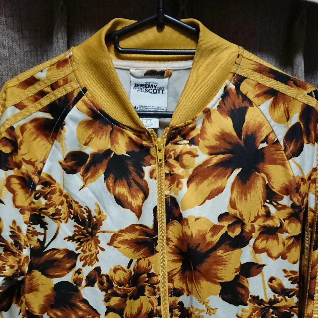 Adidas Jeremy Scott Track Jacket Yellow floral pattern Size S