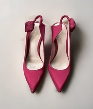 Stuart Weitzman Rossana Grosgrain Slingback Pump Size 5.5 Pink Heels Shoes