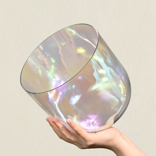CVNC 6 Inch Chakra Alchemy Color Cosmic Clear Crystal Sing Bowl Sound Heal Reiki - Picture 11 of 24