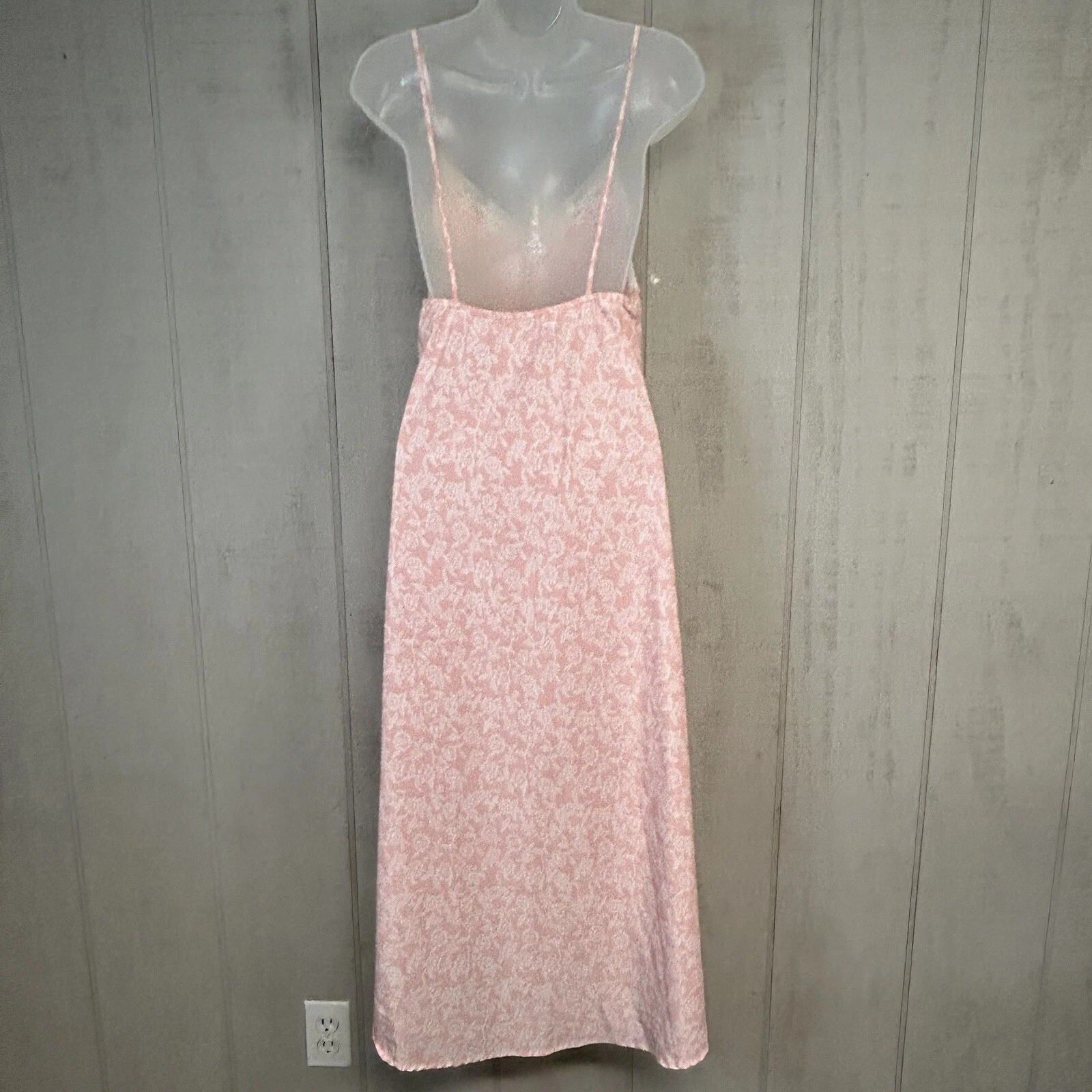 VALENTINO Abito da notte vintage Natori taglia M rosa floreale pizzo elasticizzato civettuola