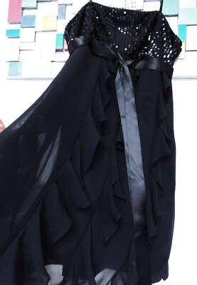 3Suisses Kleid schulterfrei schwarz Kommunion Jugendweihe Abendkleid Gr.44/ S 25