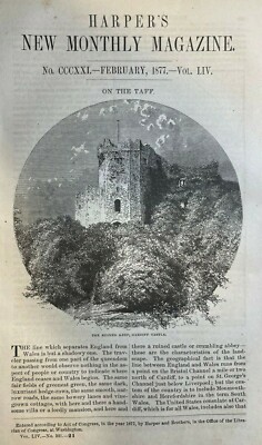 1877 Wales On the Taff River Cardiff Castle Llandaff Cathedral Caerphilly Castle