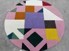 Runder Teppich, Handgetuftet, 9x9, 8x8 100% Wolle Rund Teppich Kreis Design T...