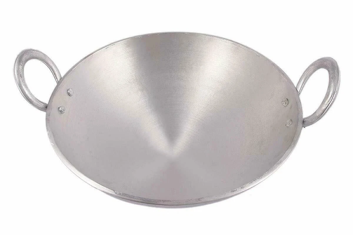 Aluminium Kadai Deep Frying pan kadai Shallow Cooking kadai MULTIPURPOSE 8inch