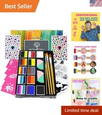 Vibrant Face Paint Kit for Kids  Adults - Complete Palette  Stencils Included