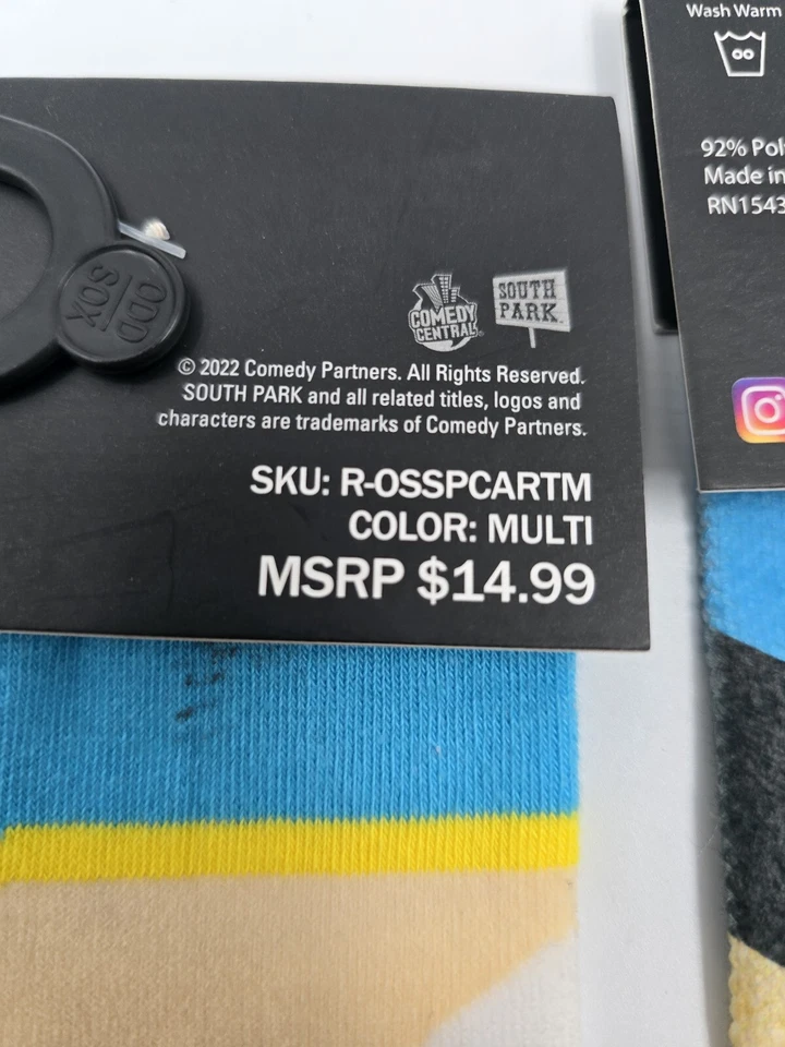 Odd Sox, South Park, Cartoon Characters, Novelty Crew Socks, Silly Fun 90s - Image 3 of 4