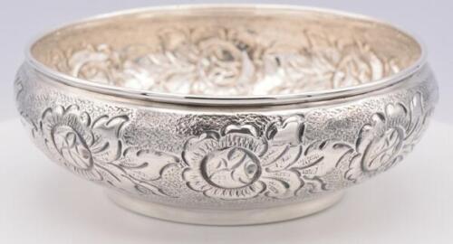 Silberschale Anbietschale in 900 Silber silver bowl florales Design. - Bild 1 von 12