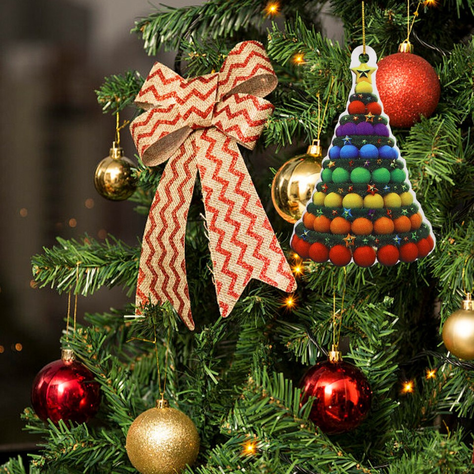 4 Pcs Christmas Name Tag Ornaments Party Decoration Xmas Gift Labels eBay