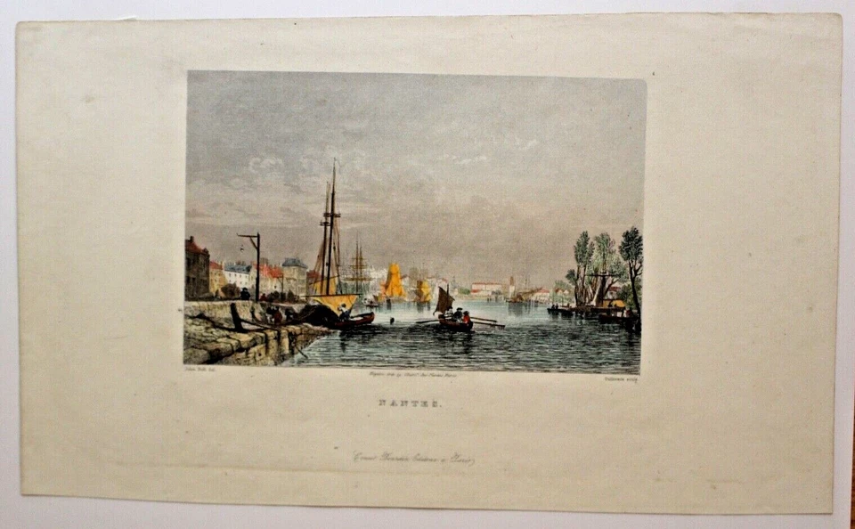 Vue de Nantes Jules Noël lithographie originale XIXe .... ______ - Photo 2/4