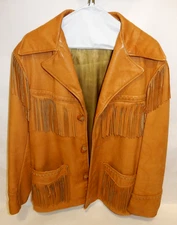 VINTAGE SCHOTT RANCHER FRINGED WESTERN LEATHER JACKET, MEN'S SIZE 36 MADE IN USA