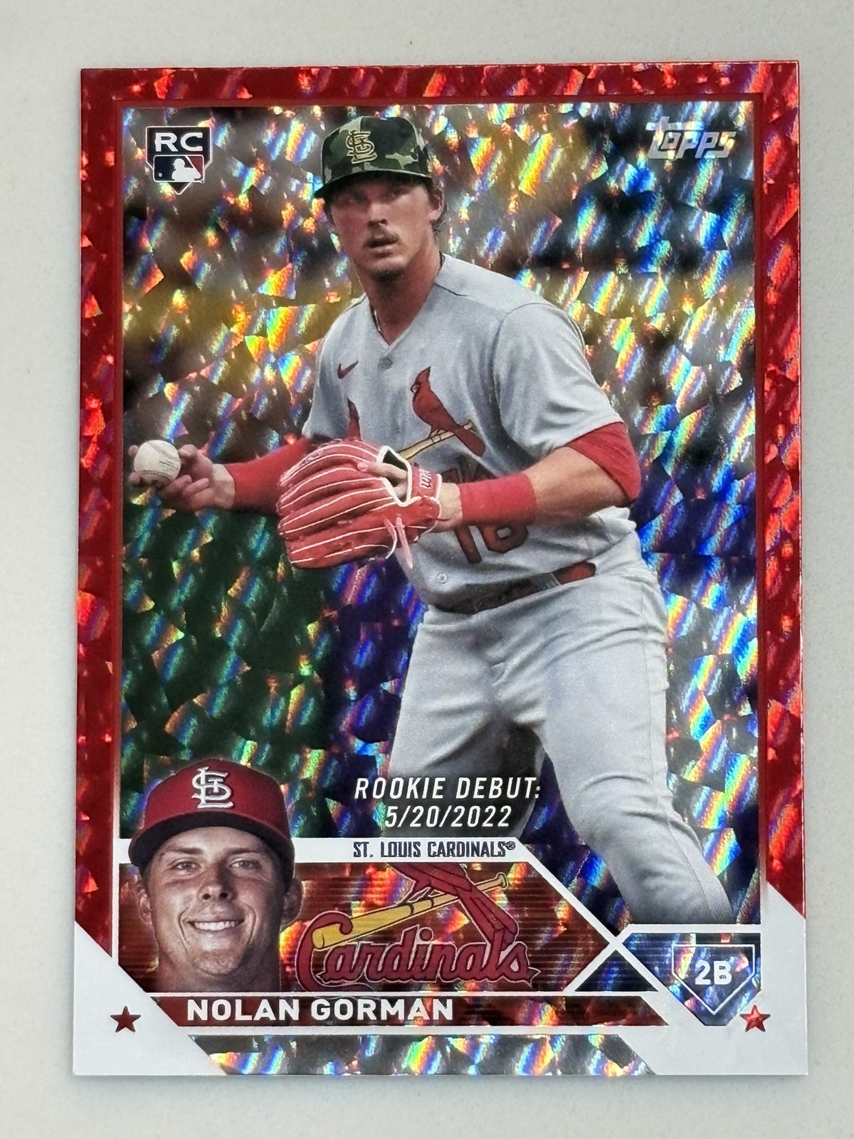 2023 Topps Update Nolan Gorman Red Foil /199 #US212 Rookie RC St Louis Cardinals
